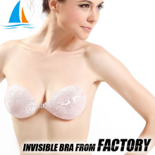 Invisible strapless silicone clear white bra